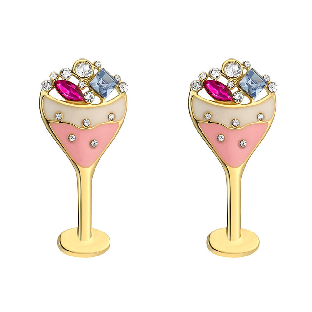 Wine Glass Earrings 18K - nocoeedd