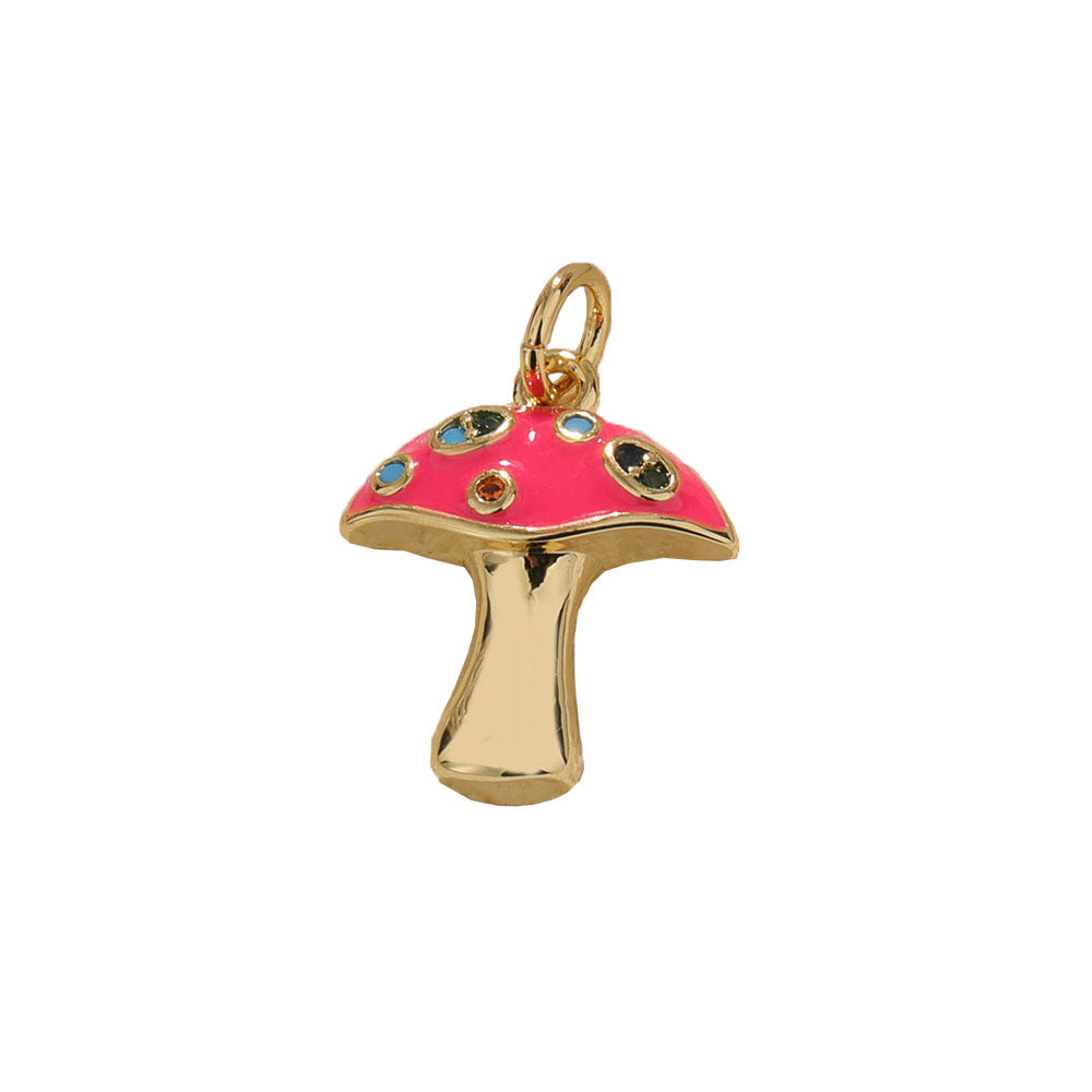 Rose Pink Mushroom Charm - nocoeedd