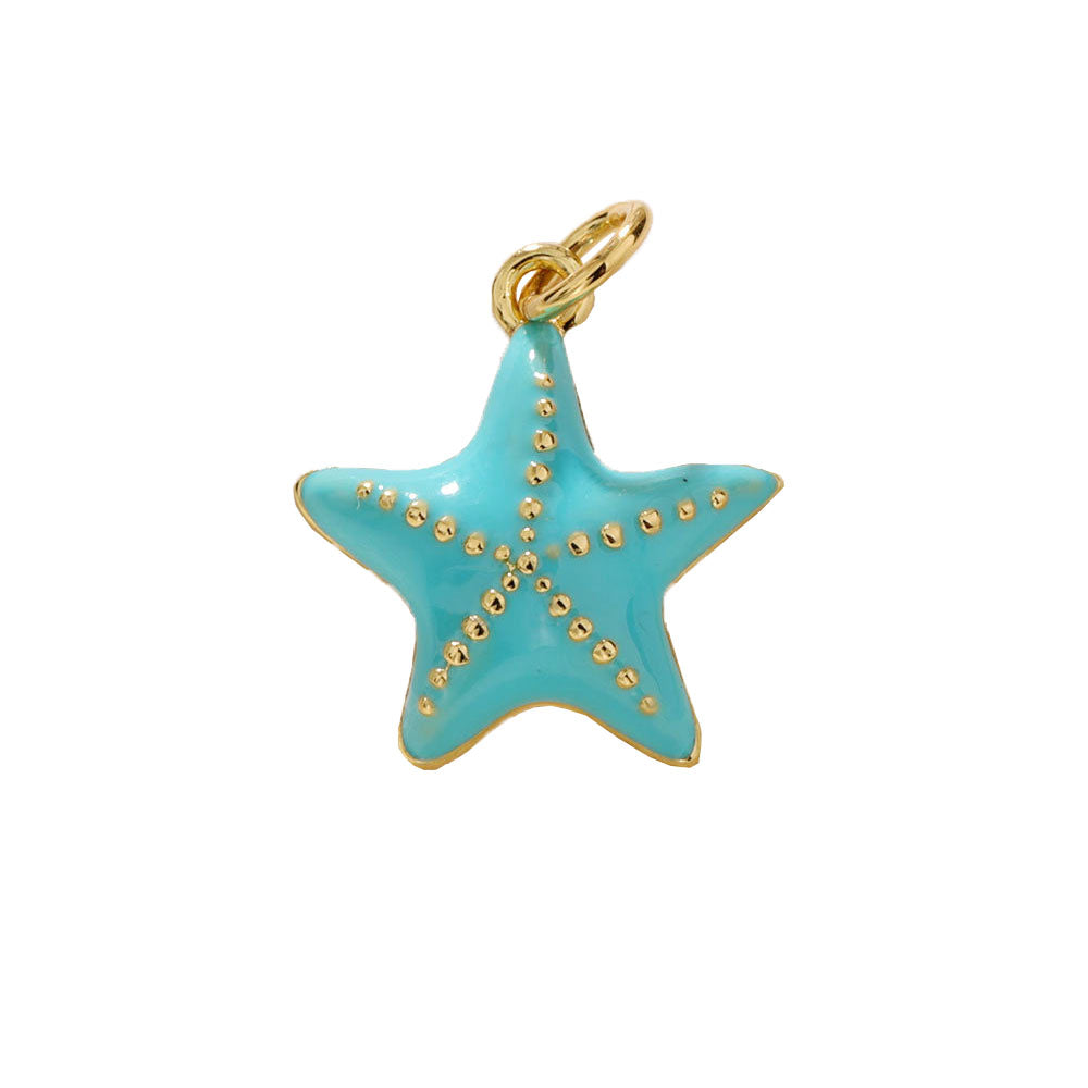 Green Starfish Charm - nocoeedd