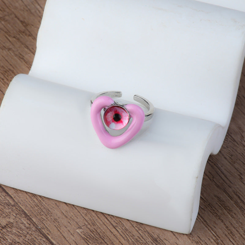 Pink  Y2K Evil Eye Ring