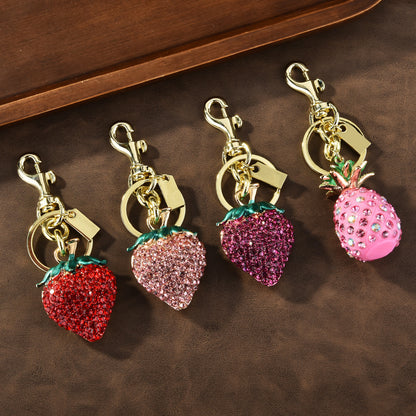 Rhinestone Strawberry Bag Charm