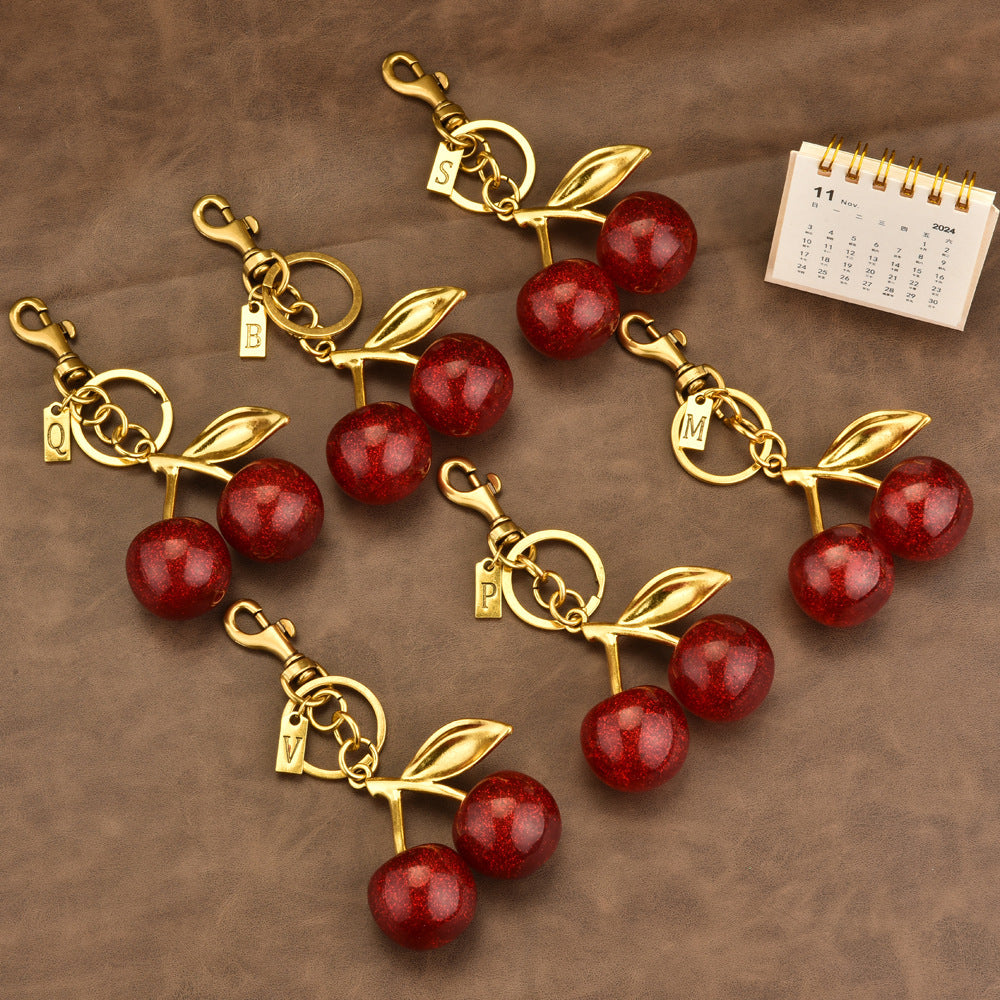 A-Z Letter Cherry Bag Charm