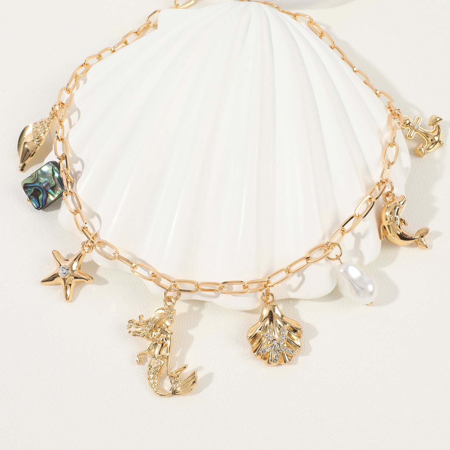 Mermaid Shell Ocean Necklace 18K - nocoeedd