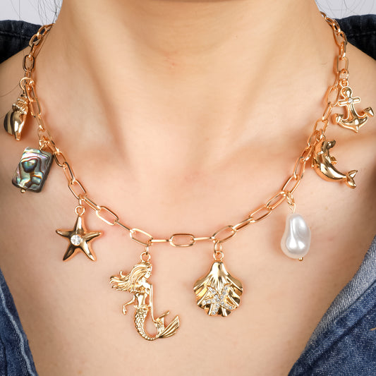 Mermaid Shell Ocean Necklace 18K