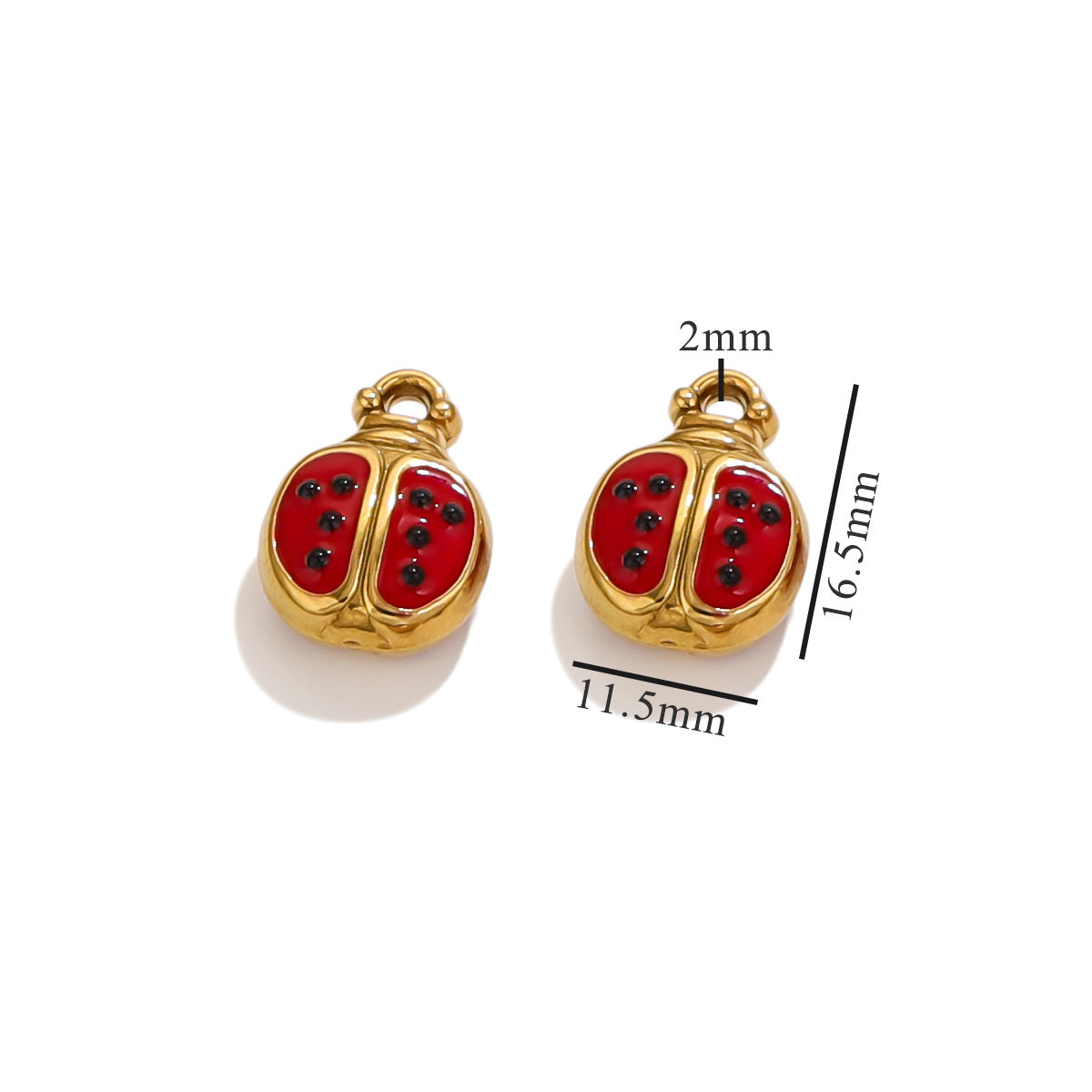 1Pc 18K Ladybird Charm - nocoeedd