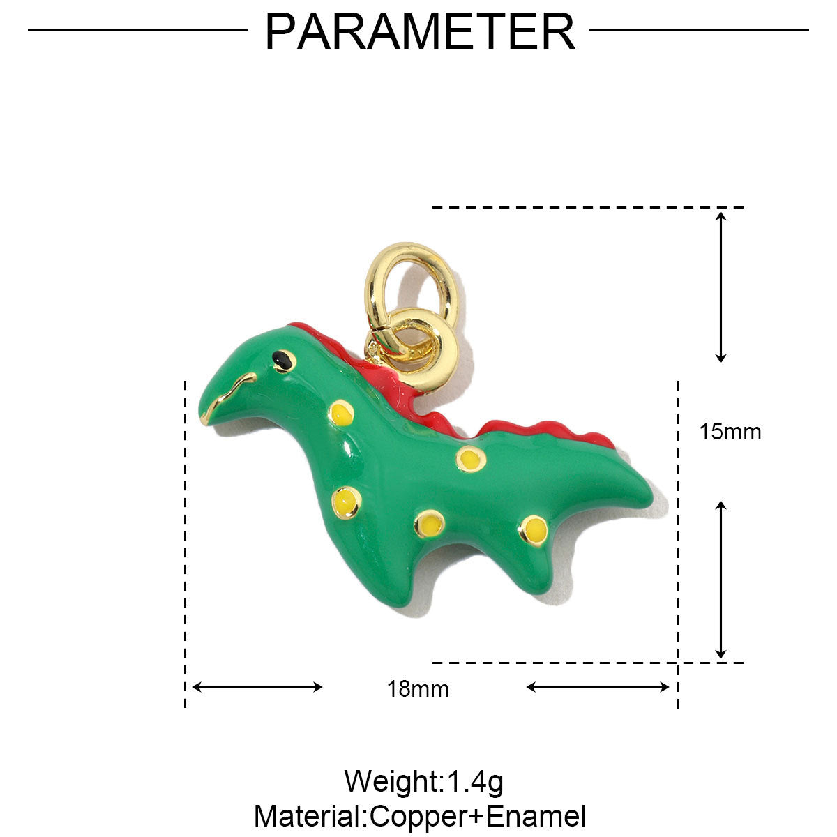 18K Animal Enamel Charms for DIY