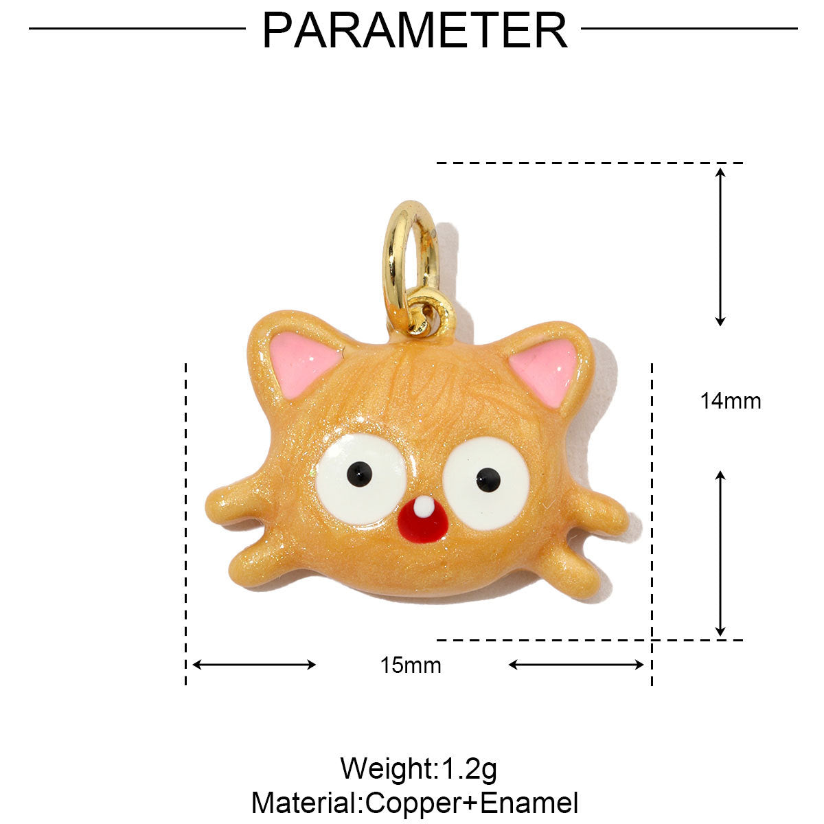 18K Animal Enamel Charms for DIY