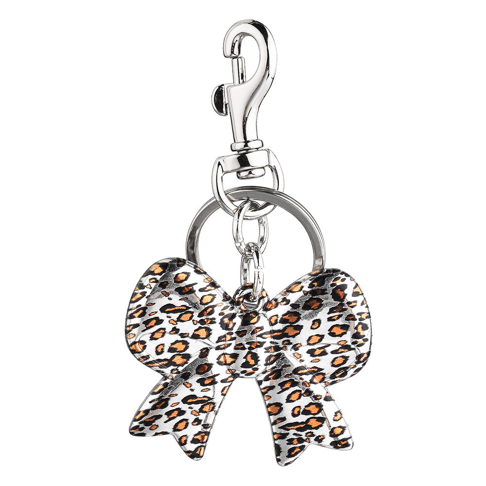 Leopard Print Bow Bag Charm