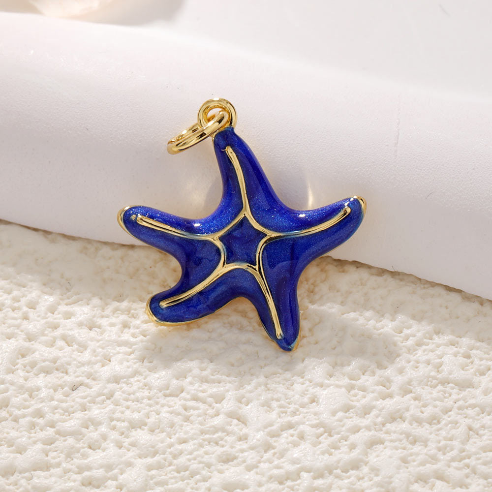 Blue Starfish Charm - nocoeedd