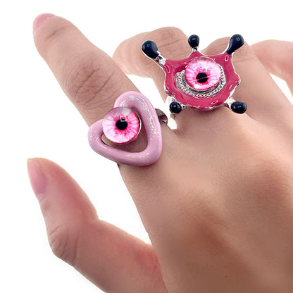 Pink  Y2K Evil Eye Ring