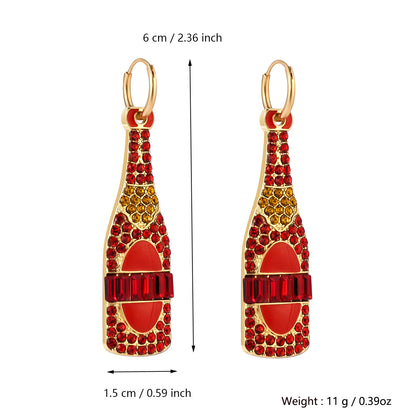 Wine Bottle Earrings 18K - nocoeedd