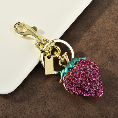 Rhinestone Strawberry Bag Charm