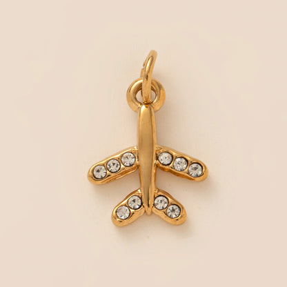 18K Gold Zircon DIY Charms - nocoeedd