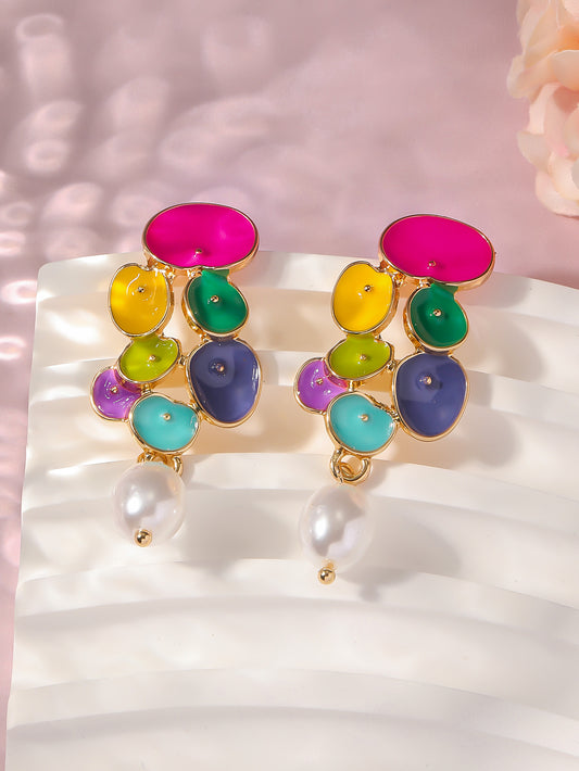 Colorful Flower Earrings 18K - nocoeedd