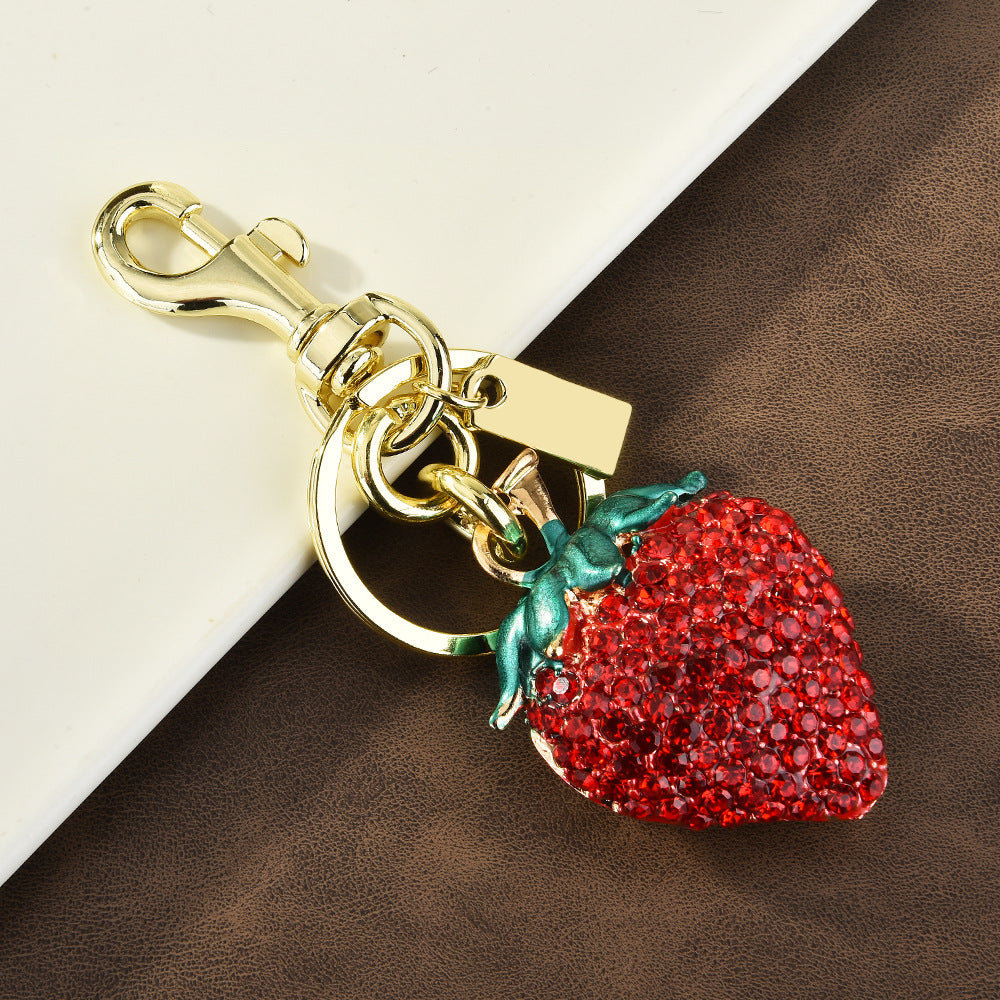 Rhinestone Strawberry Bag Charm