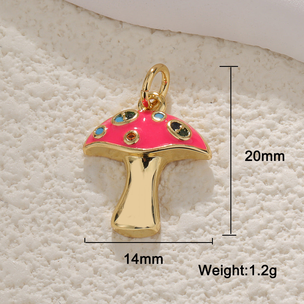 Rose Pink Mushroom Charm - nocoeedd