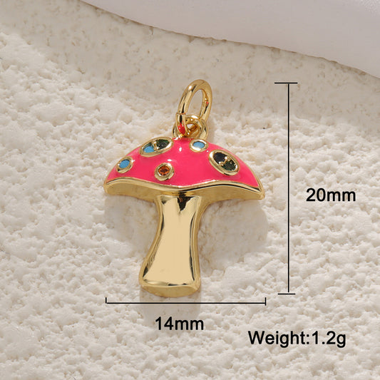 Rose Pink Mushroom Charm - nocoeedd