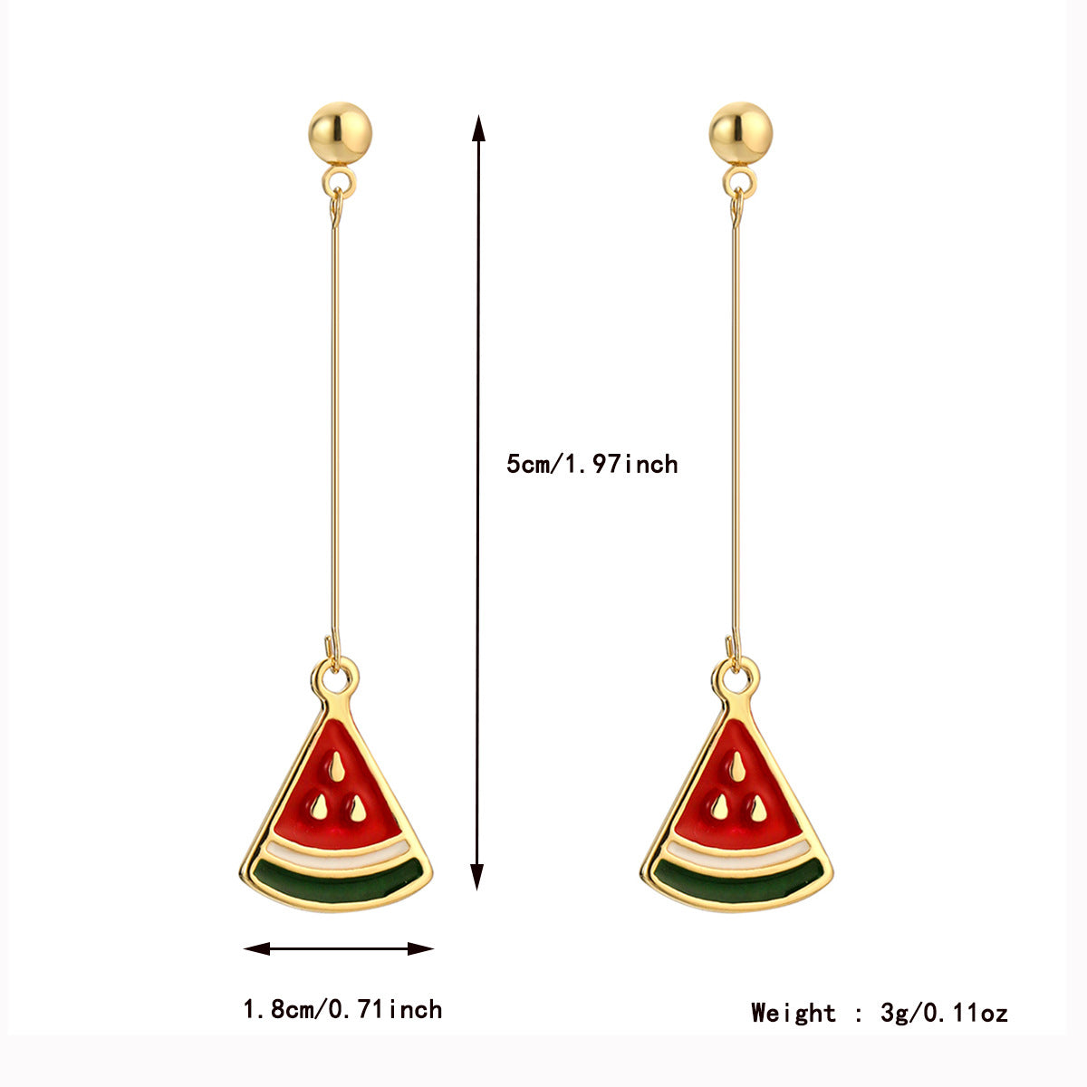 Watermelon Earrings 18K - nocoeedd