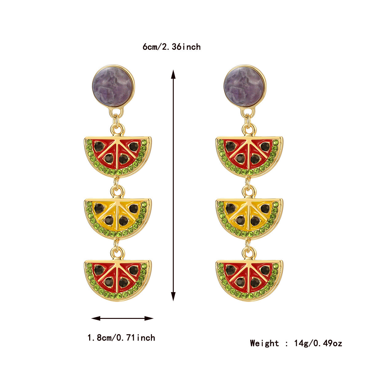 Watermelon Earrings 18K - nocoeedd