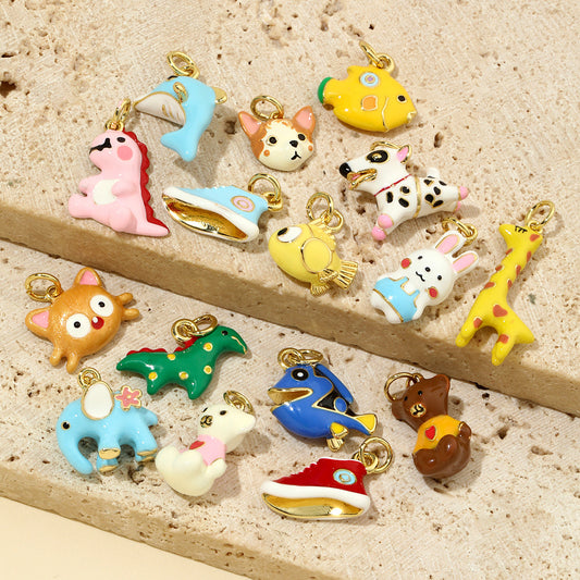 18K Animal Enamel Charms for DIY - nocoeedd