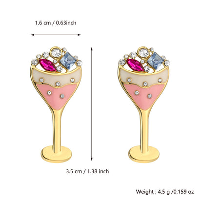 Wine Glass Earrings 18K - nocoeedd