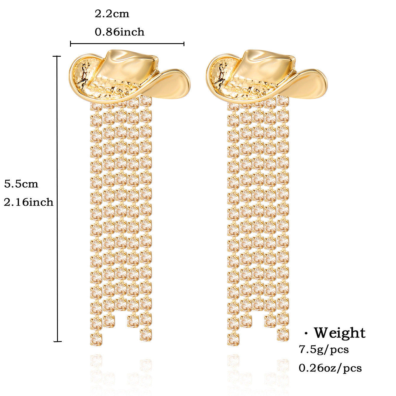 Hat Tassel Earrings 18K - nocoeedd