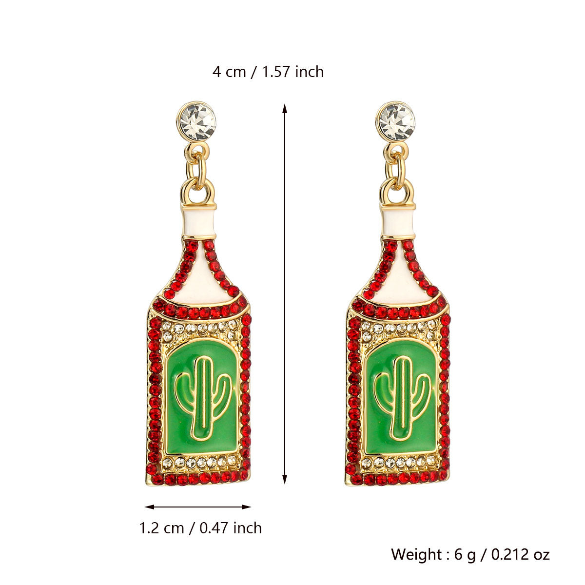 Wine Bottle Earrings 18K - nocoeedd