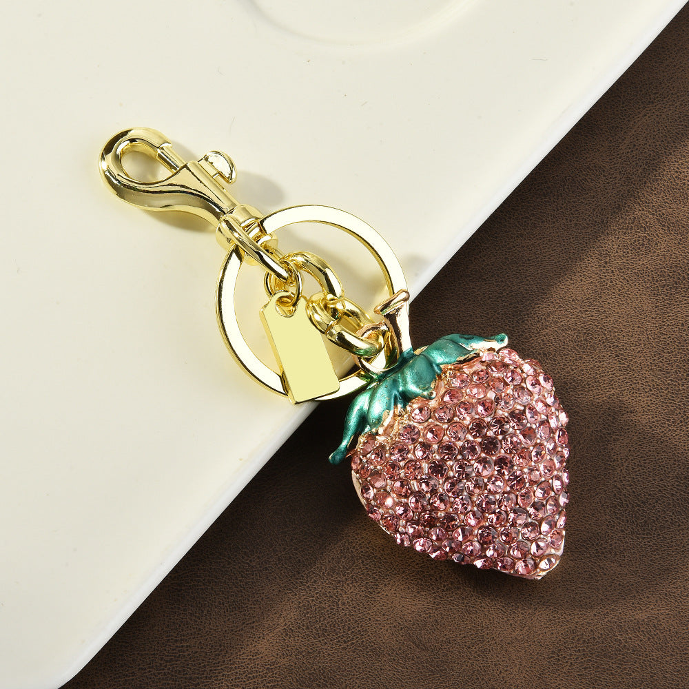 Rhinestone Strawberry Bag Charm