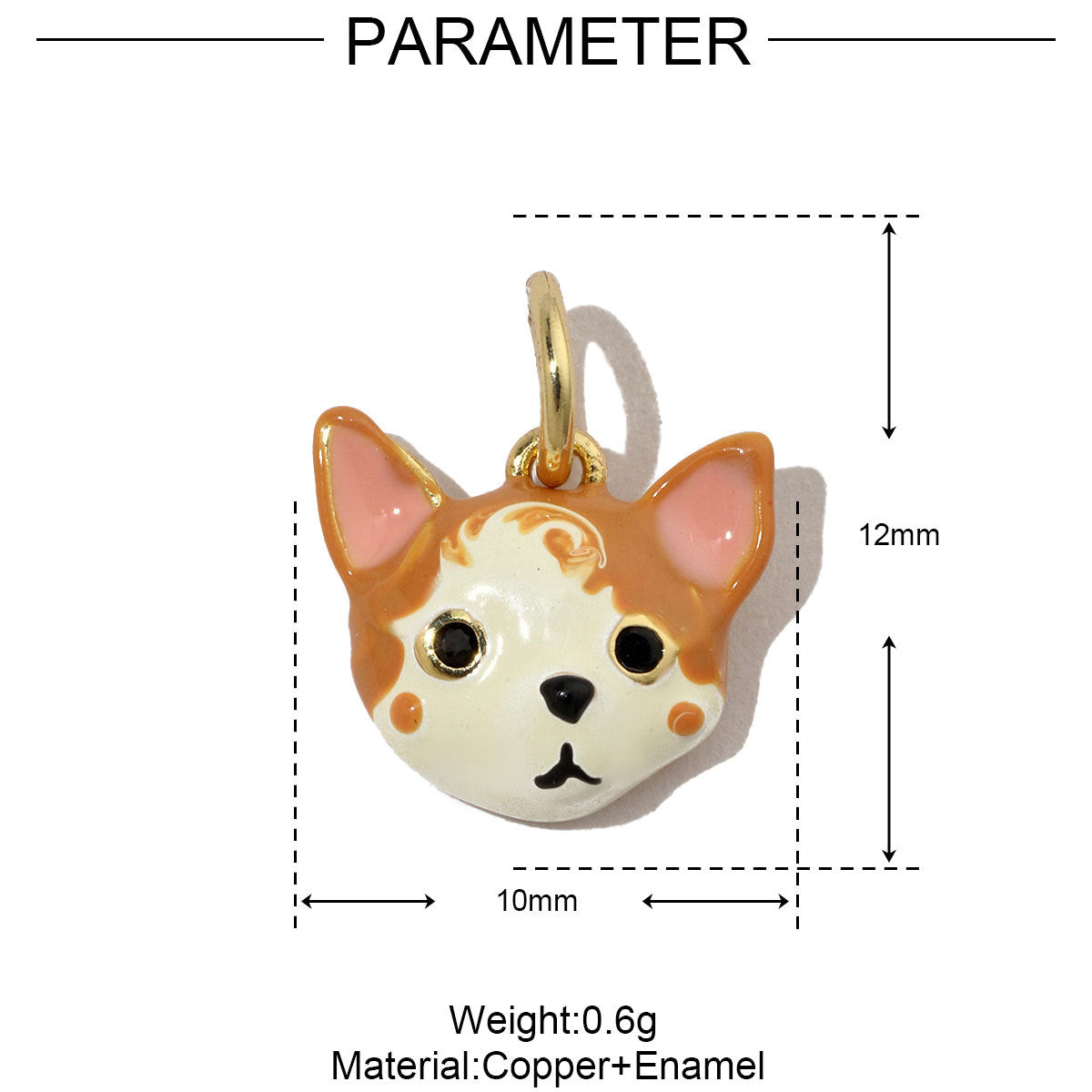 18K Animal Enamel Charms for DIY