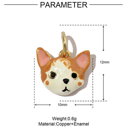 18K Animal Enamel Charms for DIY