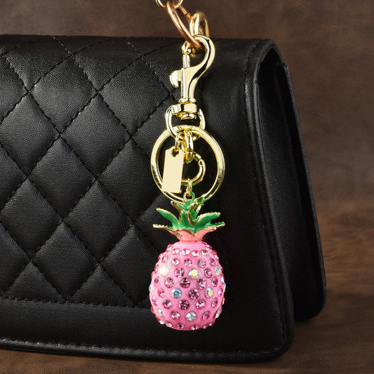 Rhinestone Pineapple Bag Charm