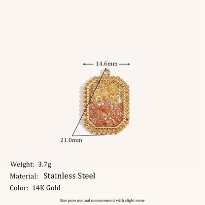 18K Gold Zircon DIY Charms - nocoeedd