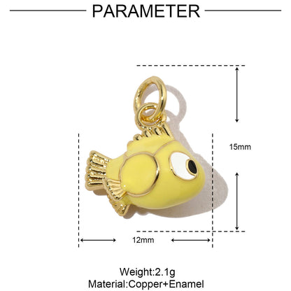 18K Animal Enamel Charms for DIY