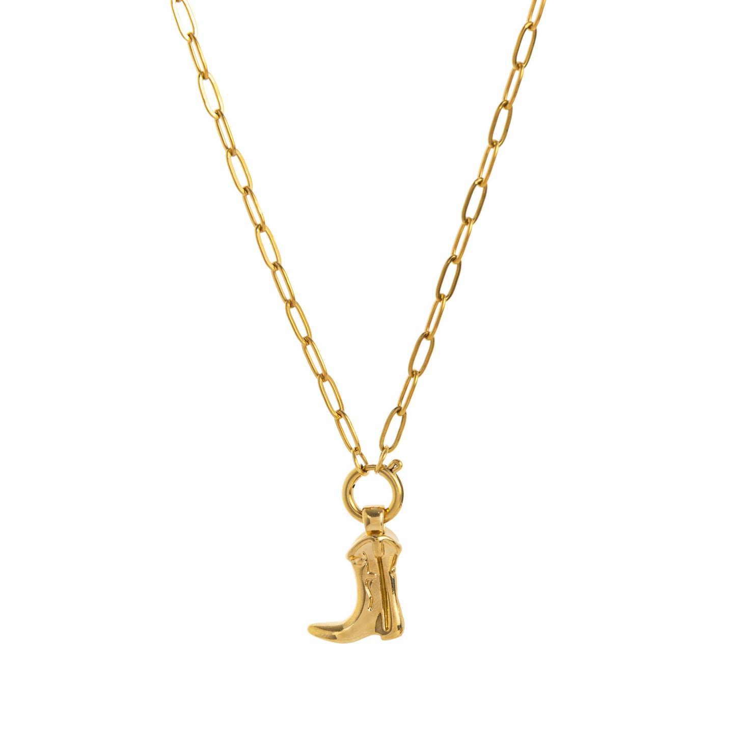 18K Gold Boot Pendant Necklace