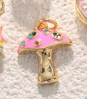 Pink Mushroom Charm - nocoeedd