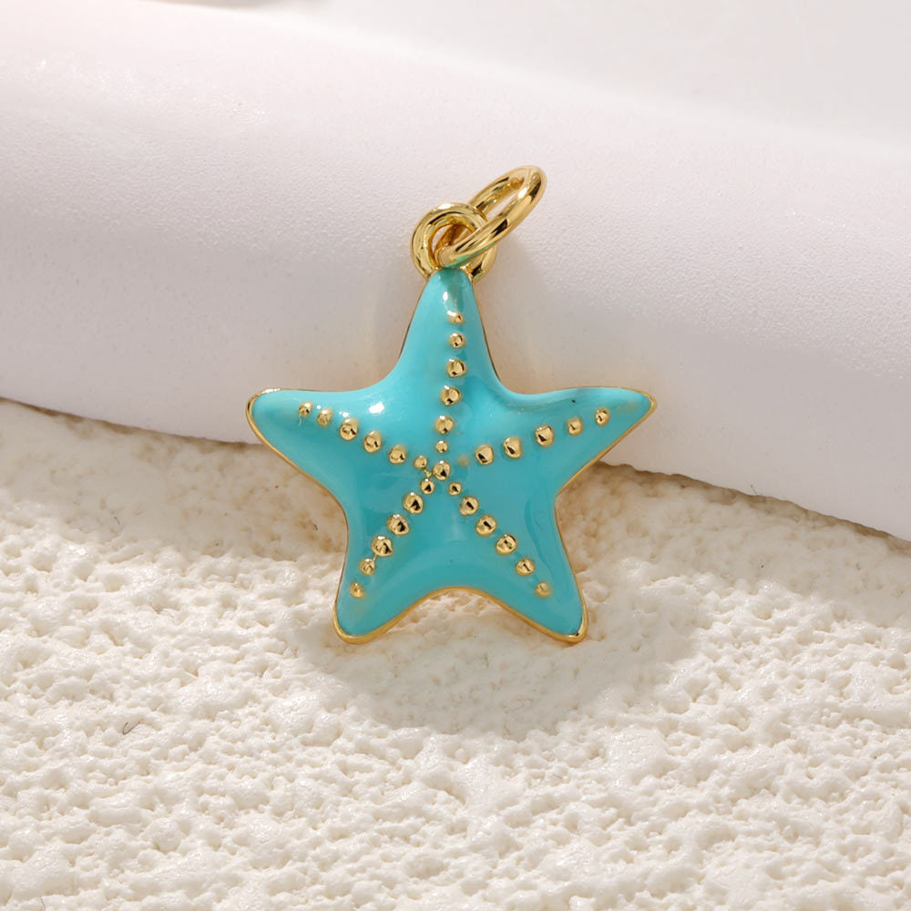 Green Starfish Charm - nocoeedd