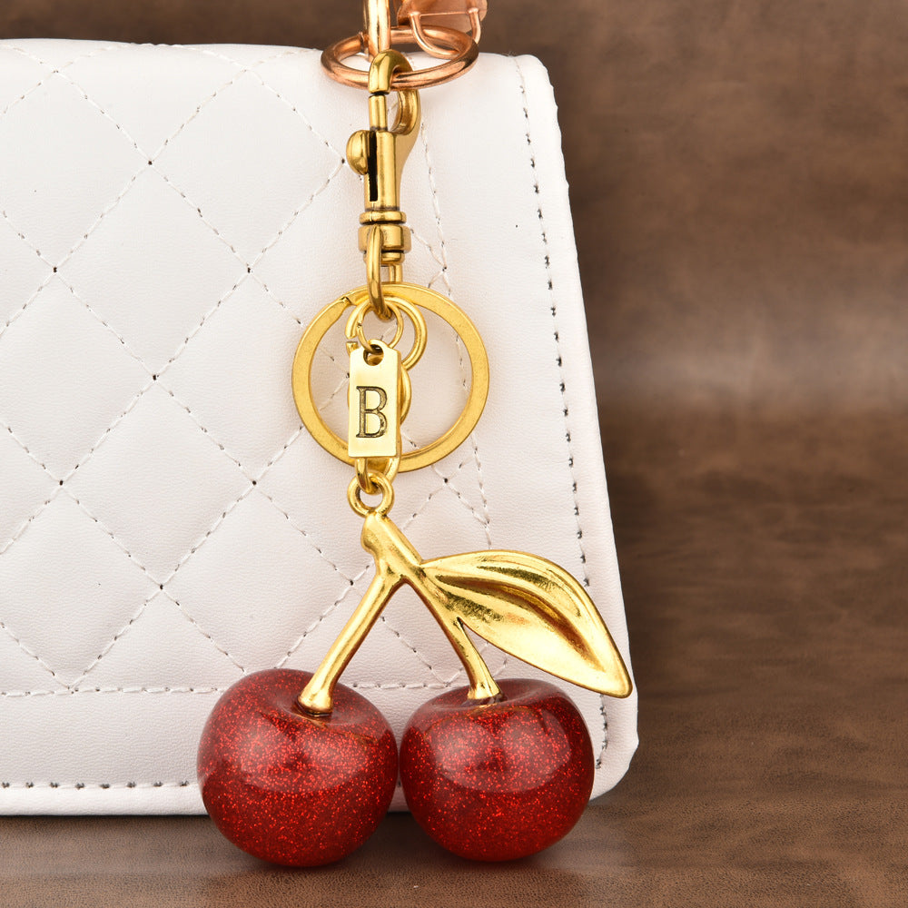 A-Z Letter Cherry Bag Charm