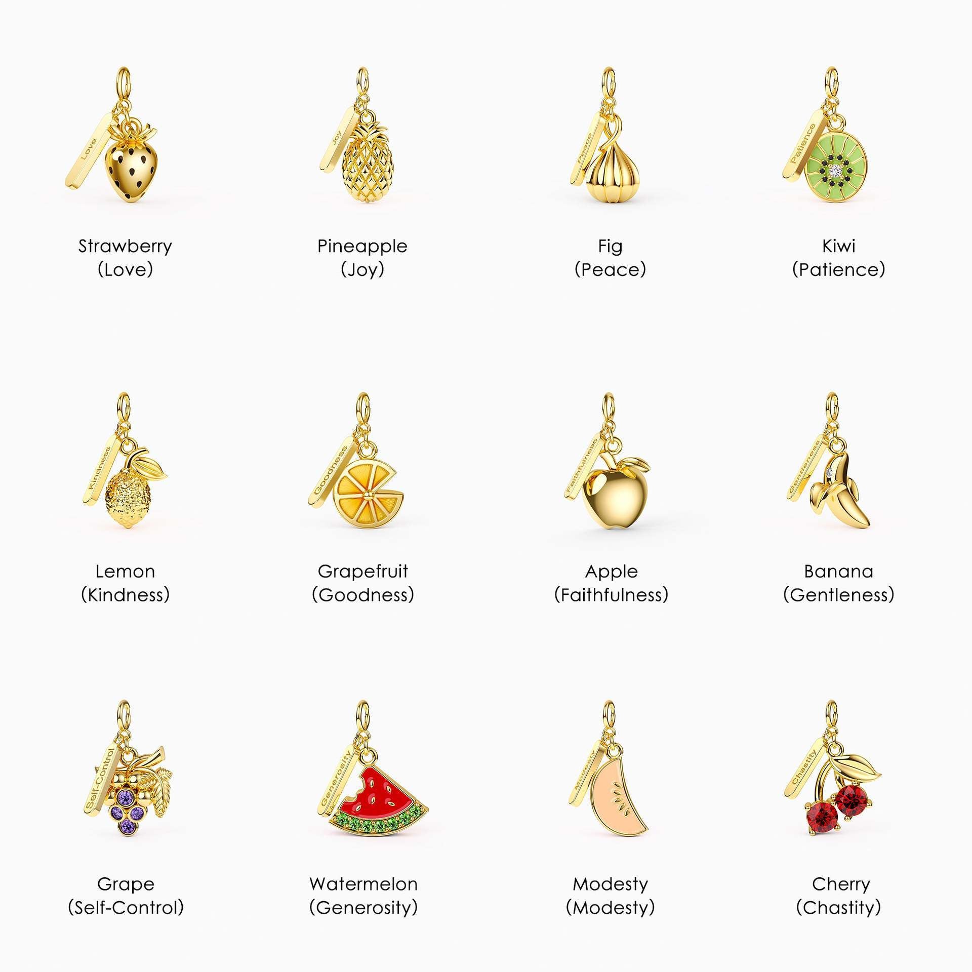 18K Fruit Charms - nocoeedd