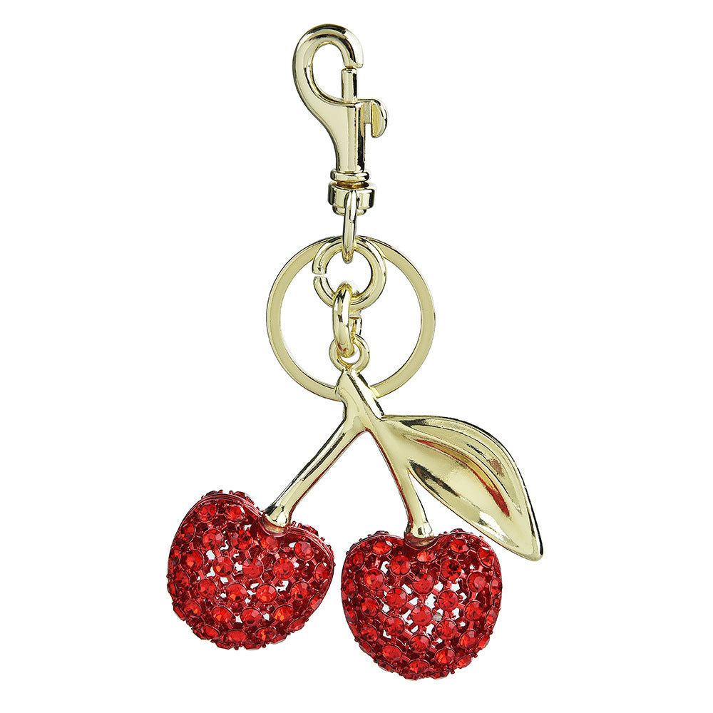 Rhinestone Cherry Bag Charm