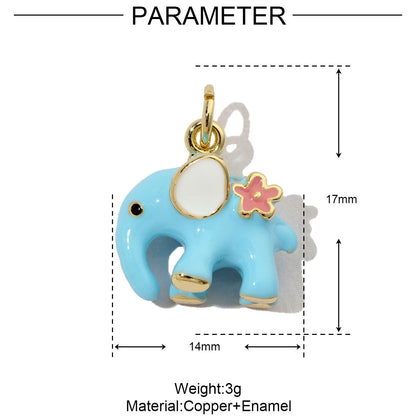 18K Animal Enamel Charms for DIY