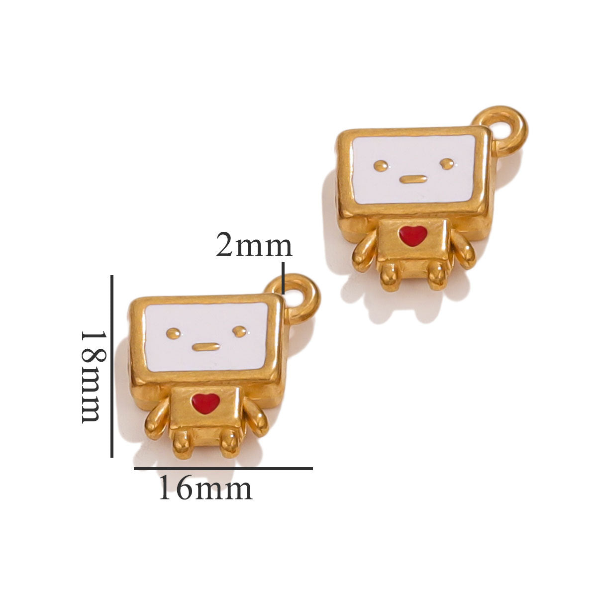 1Pc 18K Robot Charm - nocoeedd