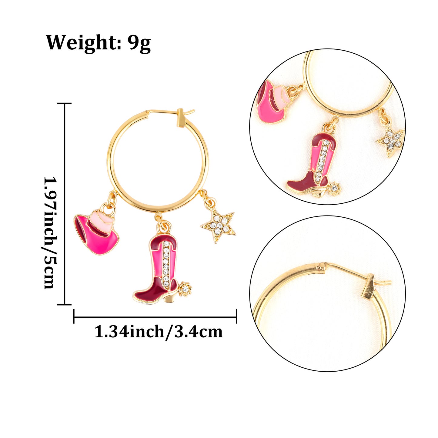 Pink Hat & Boots Earrings - nocoeedd