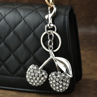 Rhinestone Cherry Bag Charm