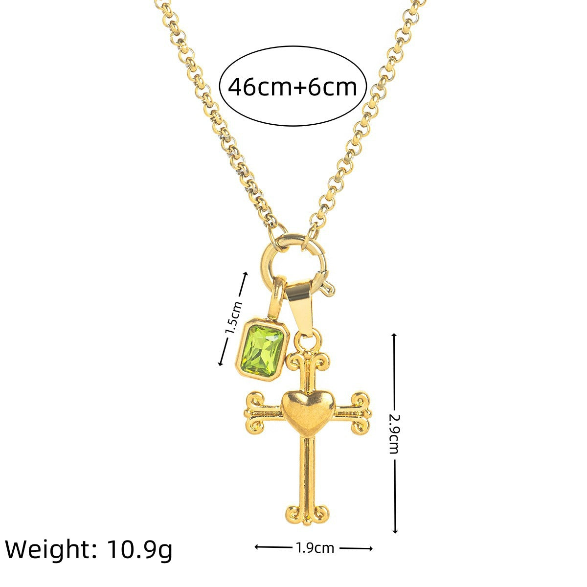 18K Gold Cross Pendant Necklace - nocoeedd