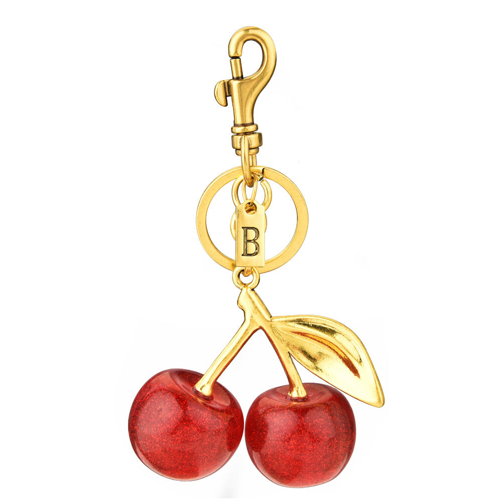 A-Z Letter Cherry Bag Charm