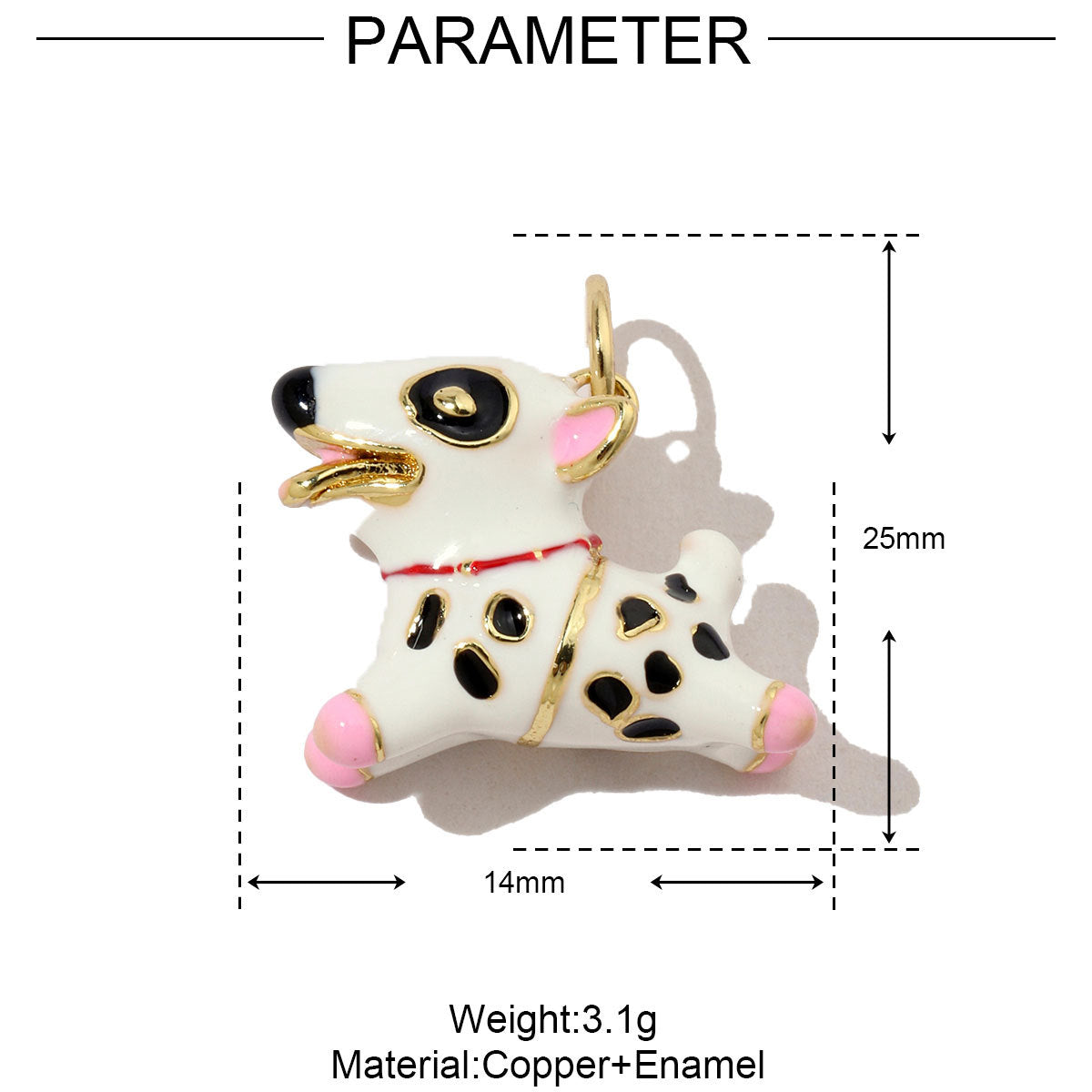 18K Animal Enamel Charms for DIY