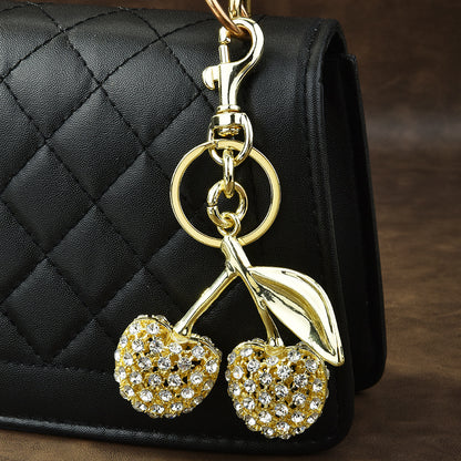 Rhinestone Cherry Bag Charm